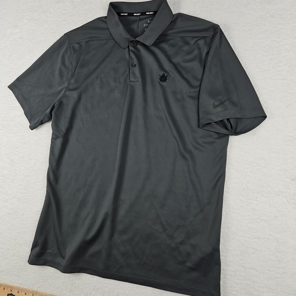 Nike Dri Fit Mens Polo Shirt 100% Polyester Size L Charcoal Franklin Hills CC